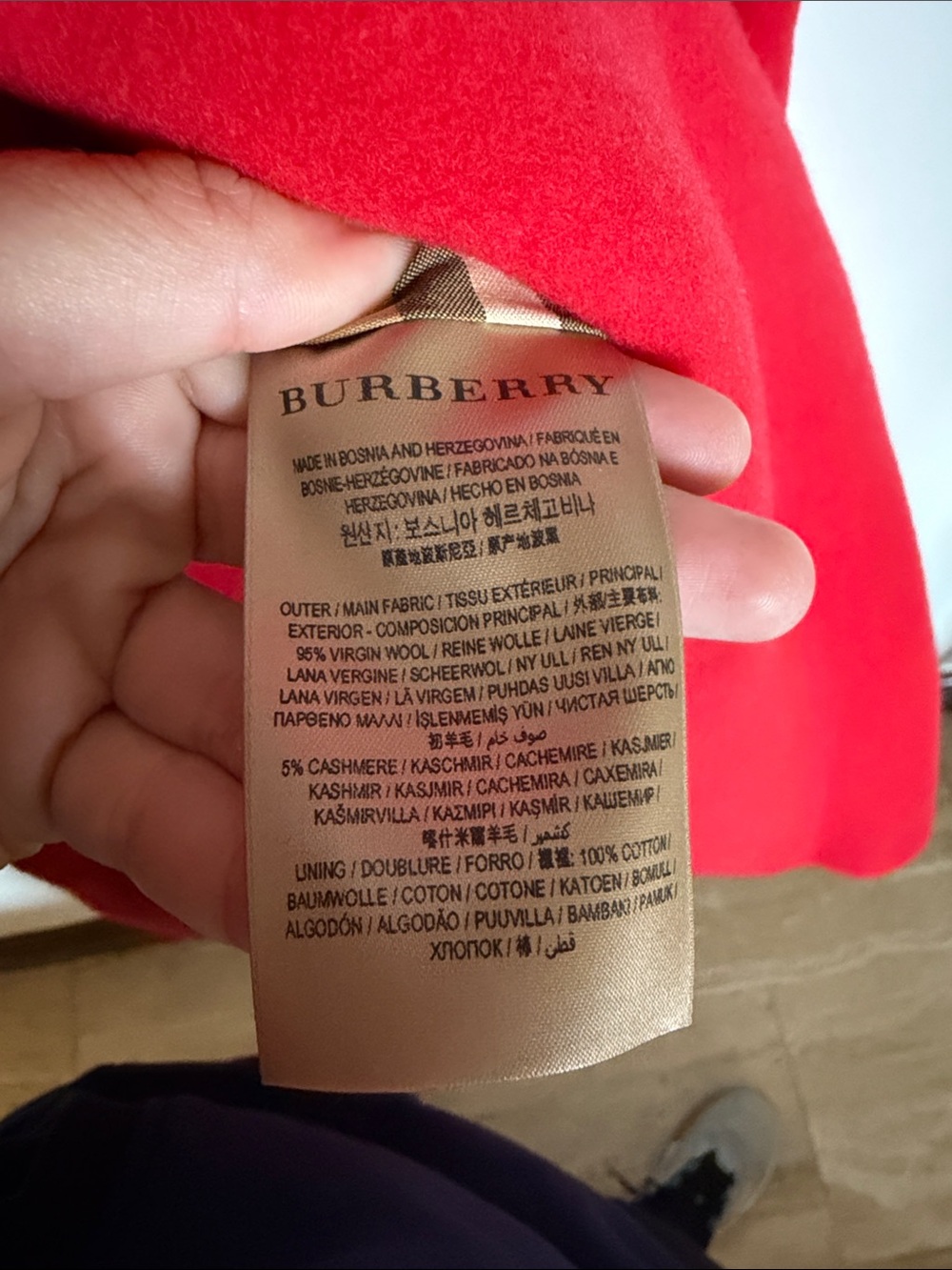 Burberry Red Wool Pea Coat - Picture 3 of 11